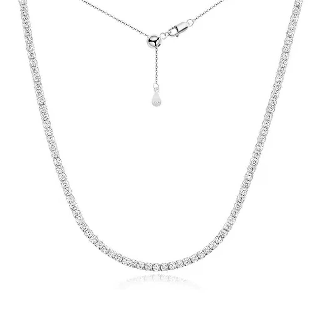 Elegant Silver tennis chain  Necklace